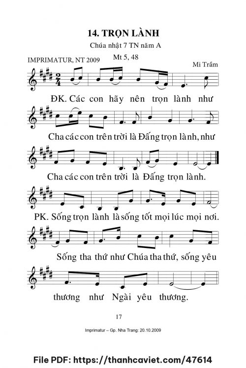 Trọn lành [CN7 TNA] – - Lm. Mi Trầm - trang 1