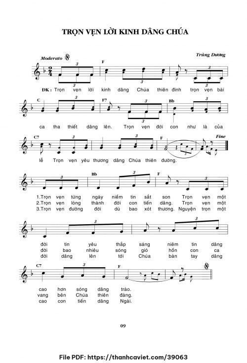 Trọn vẹn lời kinh dâng Chúa - Trùng Dương - trang 1