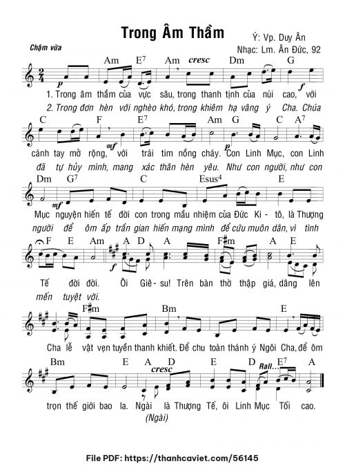 Trong âm thầm - Lm. Ân Đức - trang 1