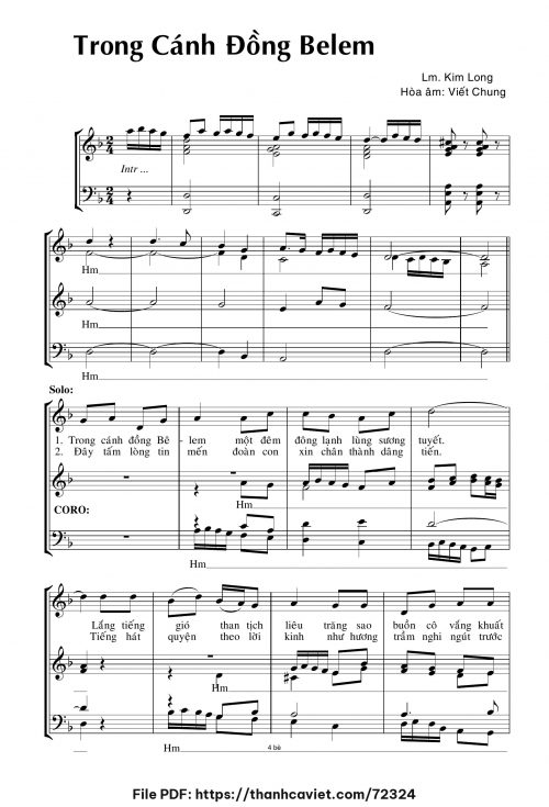Trong cánh đồng Bêlem - Lm. Kim Long - trang 1