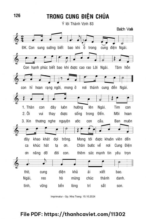 Trong cung điện Chúa - Lm. Bạch Vân - trang 1