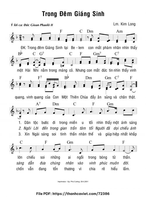 Trong đêm Giáng Sinh - Lm. Kim Long - trang 1