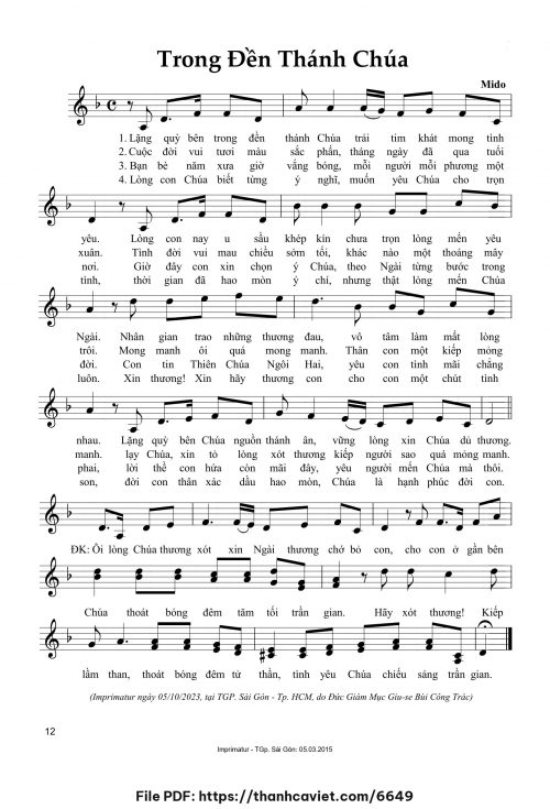 Trong Đền Thánh Chúa - Mido - trang 1