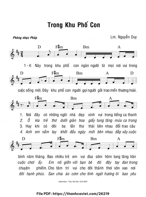 Trong khu phố con - Lm. Nguyễn Duy - trang 1