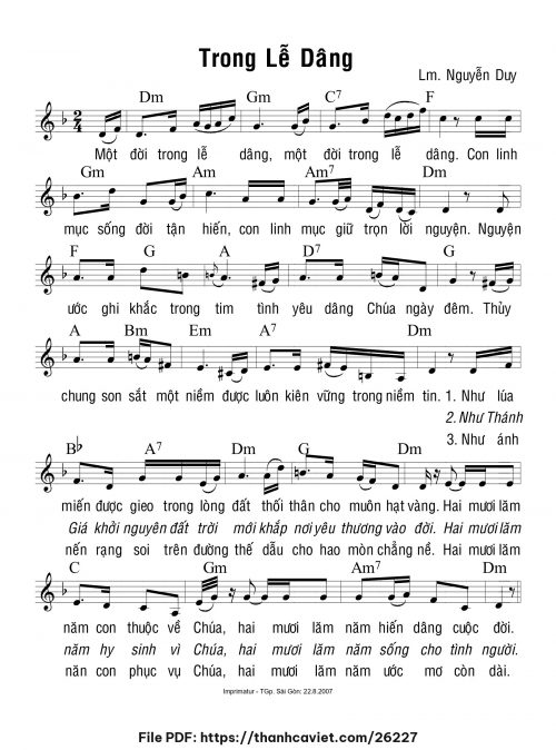 Trong lễ dâng - Lm. Nguyễn Duy - trang 1