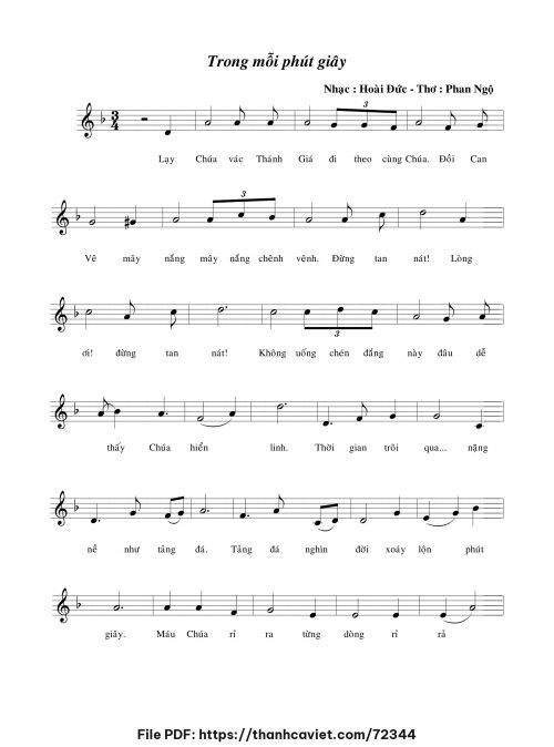 Trong mỗi phút giây - Lm. Hoài Đức - Thơ: Phan Ngộ - trang 1