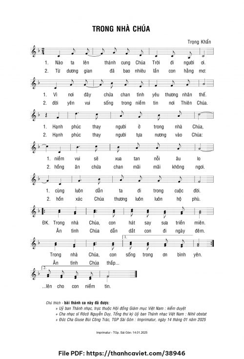 Trong nhà Chúa - Lm. Trọng Khẩn - trang 1