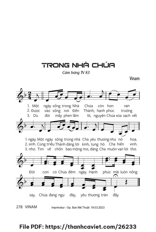 Trong nhà Chúa - Vinam - trang 1