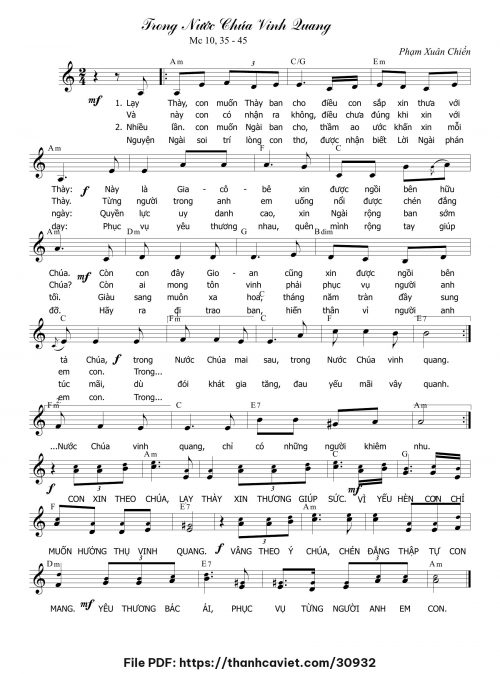 Trong Nước Chúa vinh quang - Phạm Xuân Chiến - trang 1