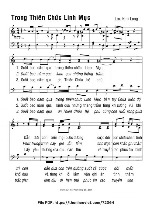 Trong thiên chức Linh mục - Lm. Kim Long - trang 1