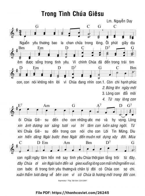 Trong tình Chúa Giêsu - Lm. Nguyễn Duy - trang 1