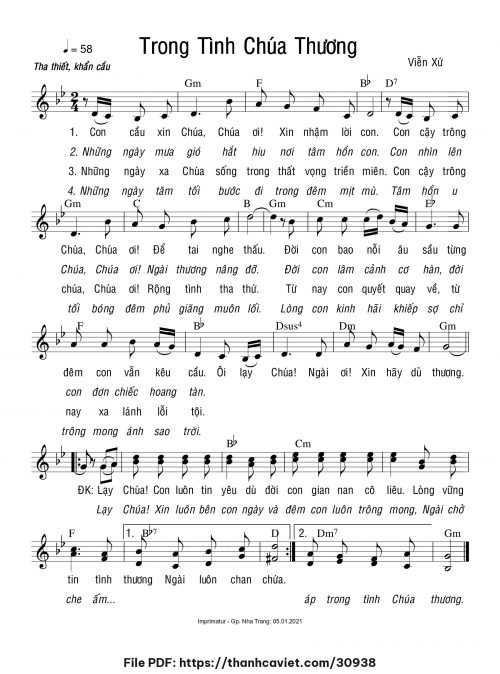 Trong tình Chúa thương - Viễn Xứ - trang 1