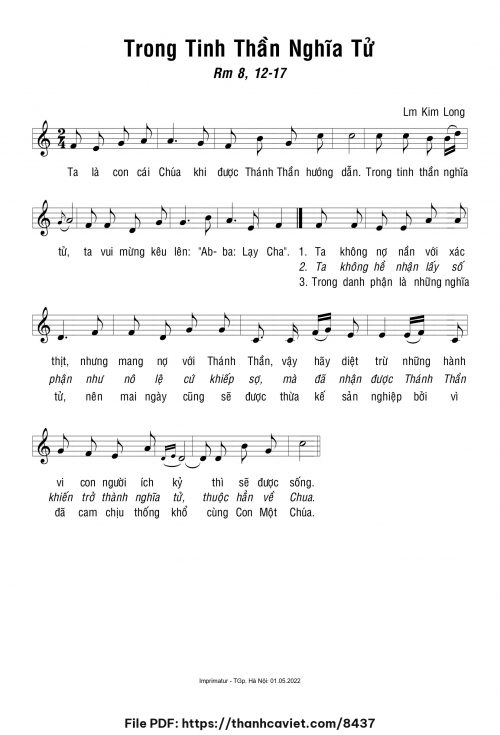 Trong tinh thần nghĩa tử - Lm. Kim Long - trang 1