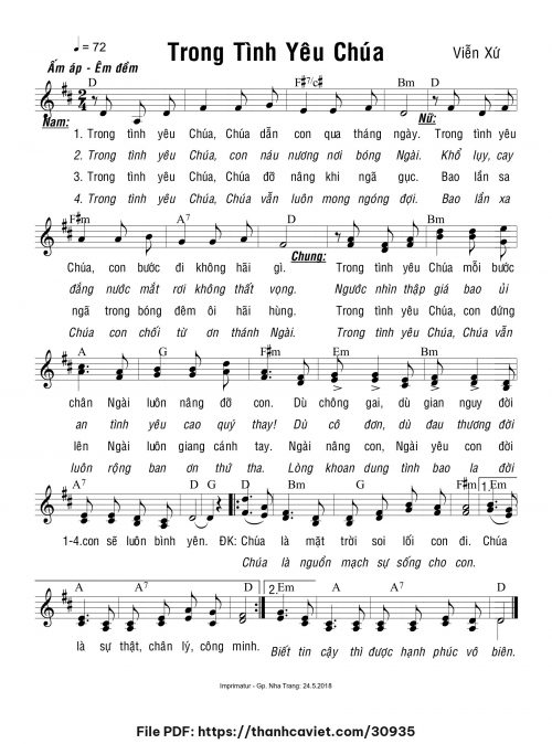 Trong tình yêu Chúa - Viễn Xứ - trang 1