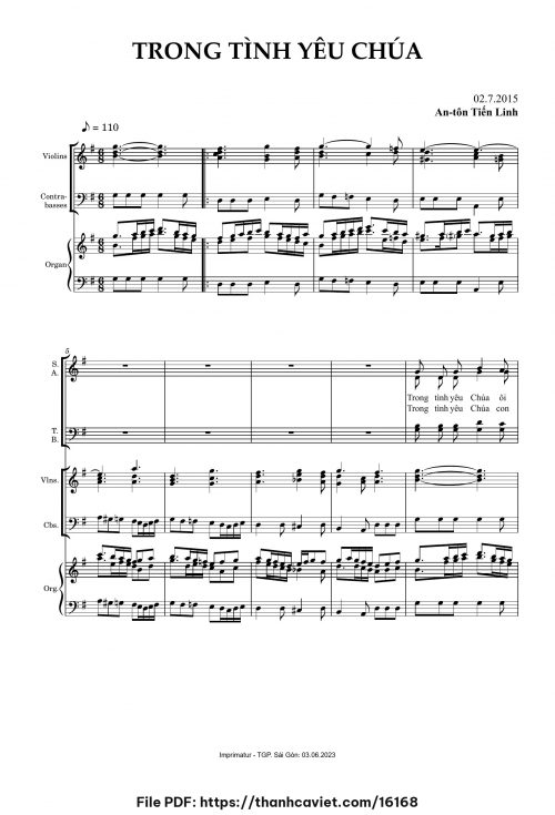 Trong tình yêu Chúa - Tiến Linh - trang 1