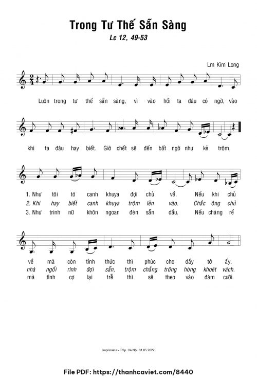 Trong tư thế sẵn sàng - Lm. Kim Long - trang 1