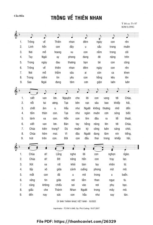 Trông về Thiên Nhan - Lm. Kim Long - trang 1