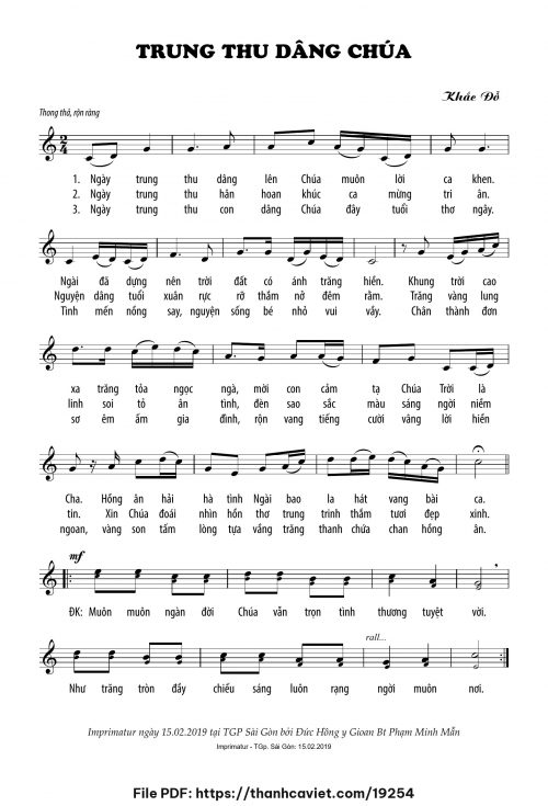 Trung thu dâng Chúa - Lm. Khắc Đỗ - trang 1