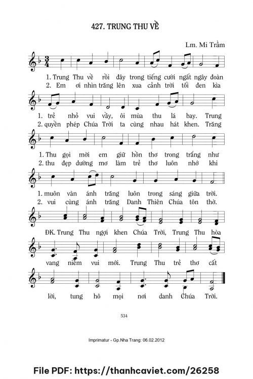 Trung Thu về - Lm. Mi Trầm - trang 1