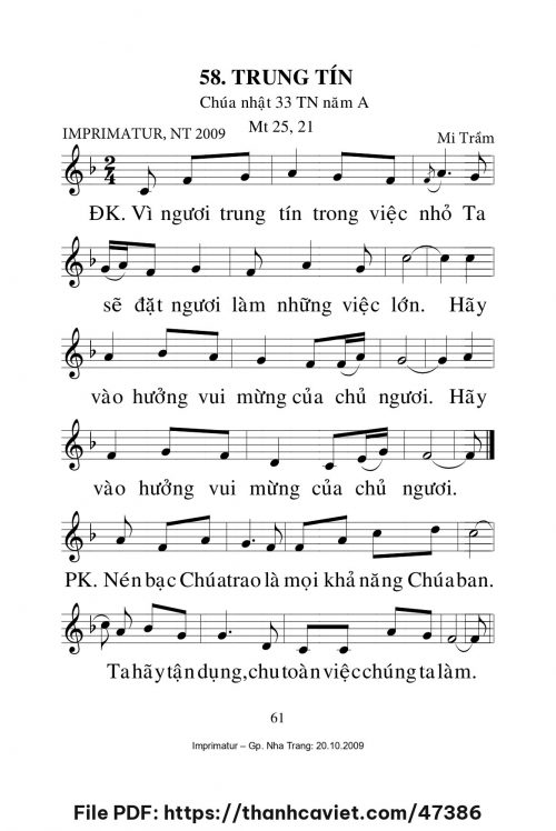 Trung tín [CN33 TNA] – - Lm. Mi Trầm - trang 1