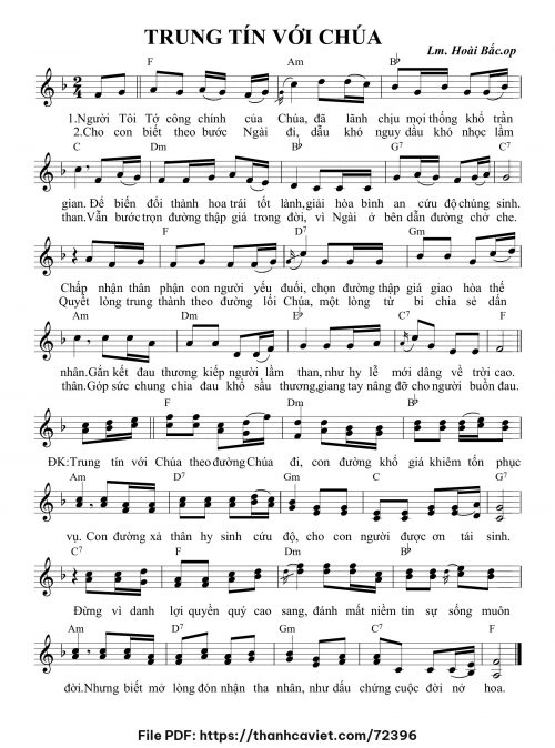 Trung tín với Chúa - Lm. Hoài Bắc, OP - trang 1