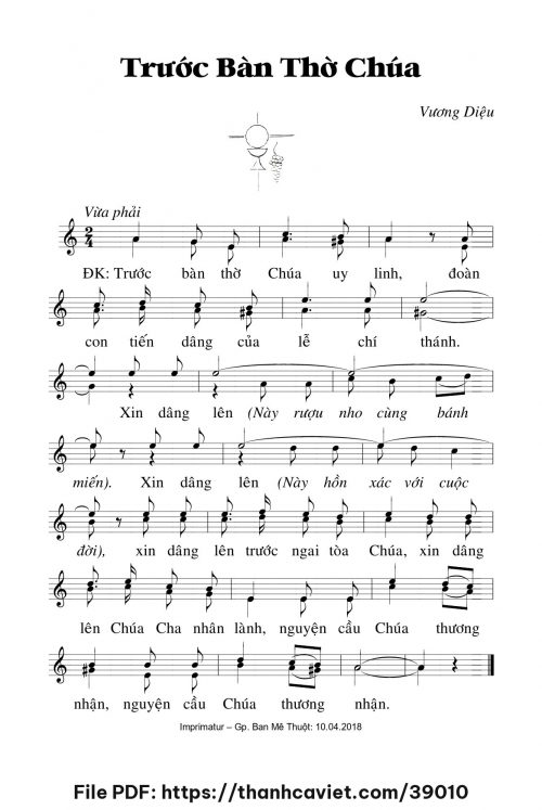 Trước bàn thờ Chúa - Lm. Vương Diệu - trang 1