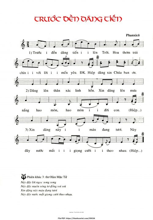 Trước đền dâng tiến - Phanxicô - trang 1