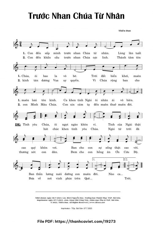 Trước nhan Chúa từ nhân - Sr. Thiên Đan, D.C. - trang 1