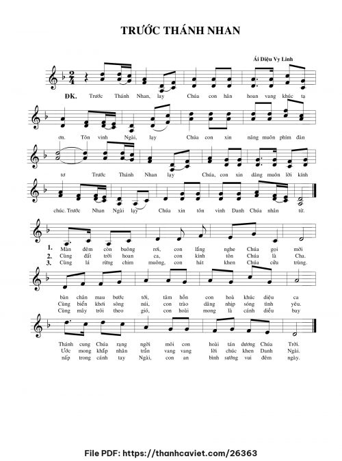 Trước Thánh Nhan - Sr. Ái Diệu Vy Linh - trang 1