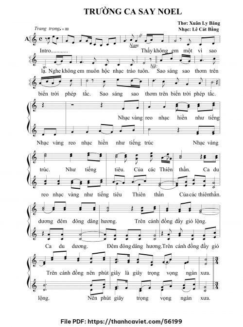 Trường ca say Noel - Lê Cát Bằng - Thơ: ĐÔ. Xuân Ly Băng - trang 1