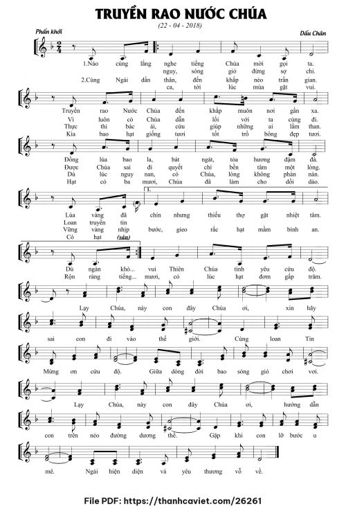 Truyền rao nước Chúa - Dấu Chân - trang 1
