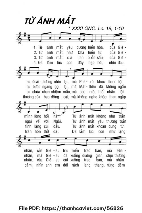 Từ ánh mắt - Lm. La Thập Tự - trang 1