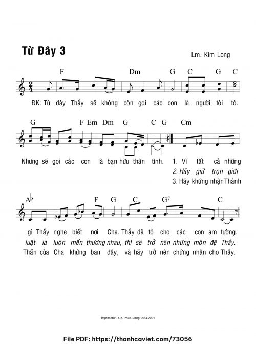 Từ đây 3 - Lm. Kim Long - trang 1