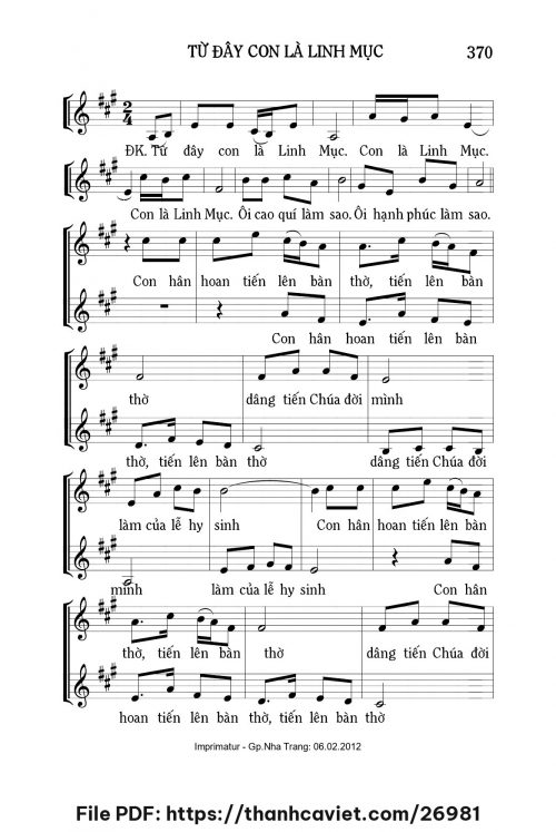 Từ đây con là Linh mục - Lm. Mi Trầm - trang 1