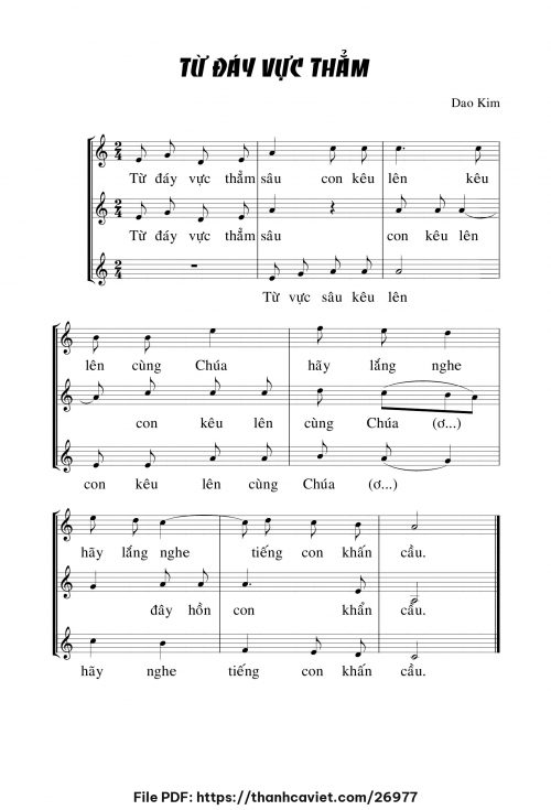 Từ đáy vực thẳm - Lm. Dao Kim - trang 1
