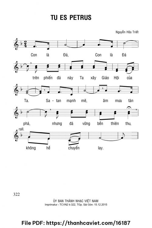 Tu Es Petrus - Lm. Nguyên Hữu - trang 1