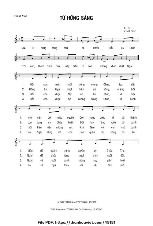 Từ hừng sáng - Lm. Kim Long - trang 1