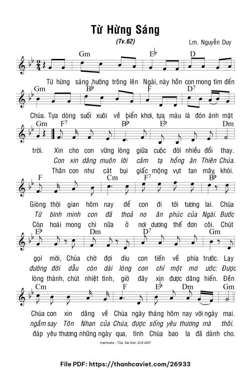 Từ hừng sáng - Lm. Nguyễn Duy - trang 1
