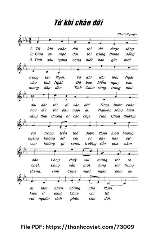 Từ khi chào đời - Lm. Thái Nguyên - trang 1
