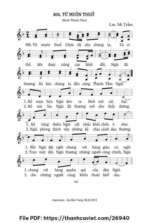 Từ muôn thuở - Lm. Mi Trầm - trang 1