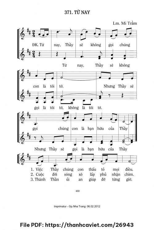 Từ nay - Lm. Mi Trầm - trang 1