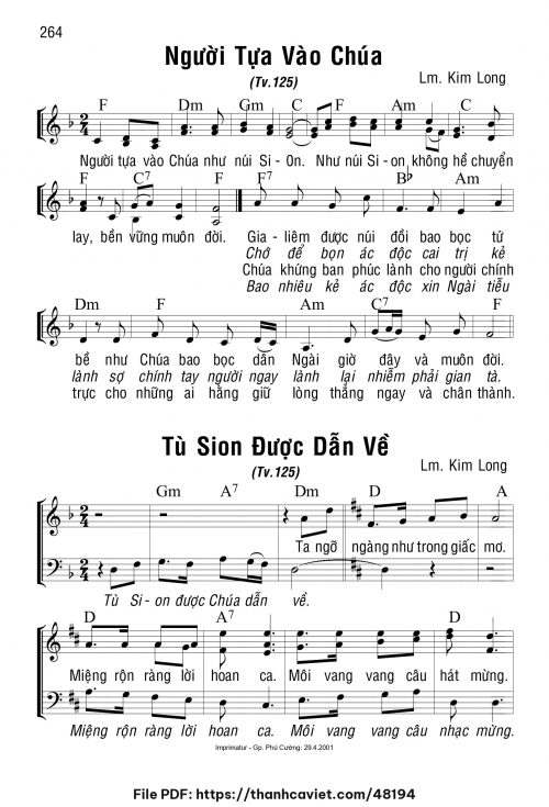 Từ Sion được dẫn về - Lm. Kim Long - trang 1