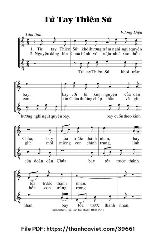 Từ tay Thiên Sứ - Lm. Vương Diệu - trang 1