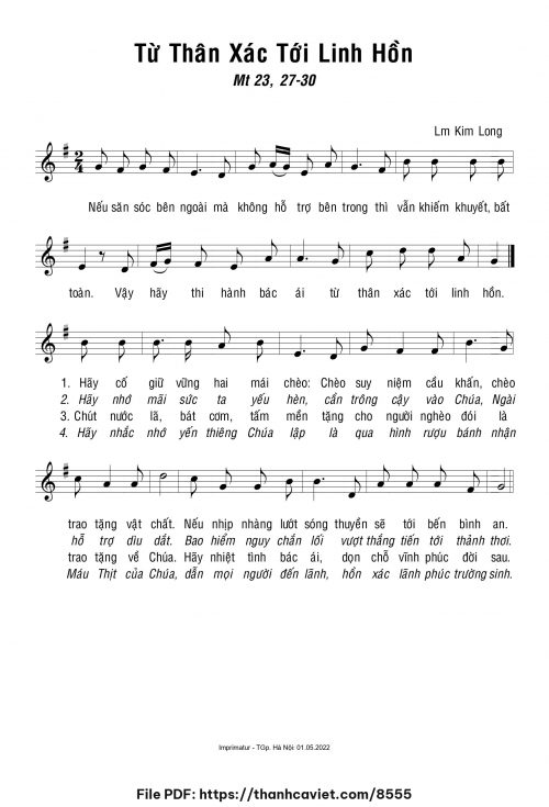 Từ thân xác tới linh hồn - Lm. Kim Long - trang 1