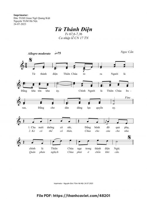 Từ Thánh Điện - Ngọc Cẩn - trang 1