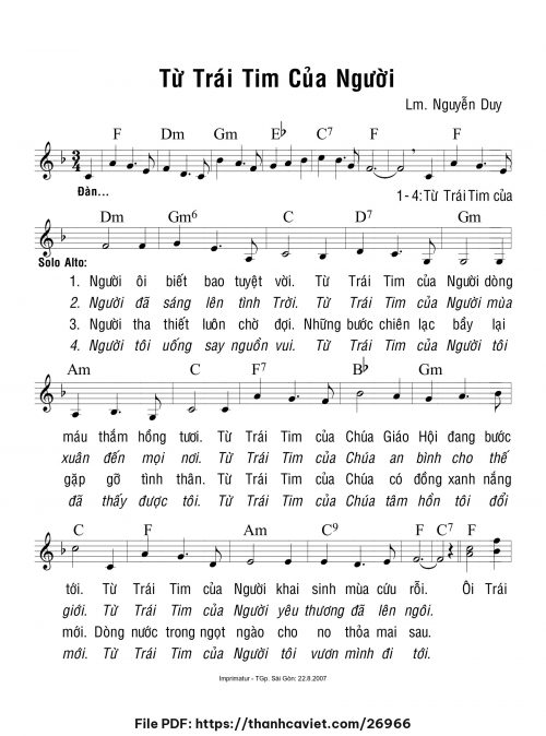 Từ trái tim của Người - Lm. Nguyễn Duy - trang 1