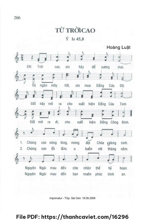 Từ trời cao - Lm. Hoàng Luật - trang 1