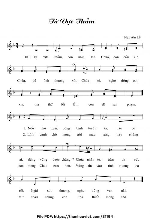 Từ vực thẳm - Lm. Nguyên Lễ - trang 1
