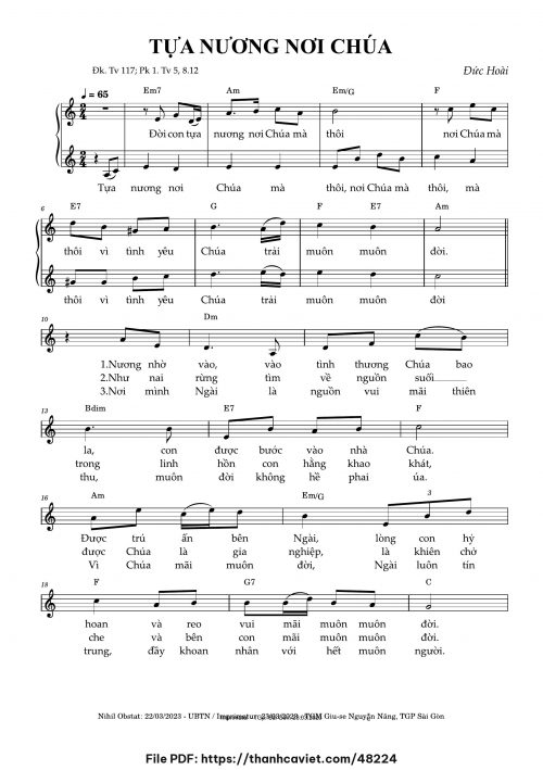 Tựa nương nơi Chúa - Đức Hoài - trang 1