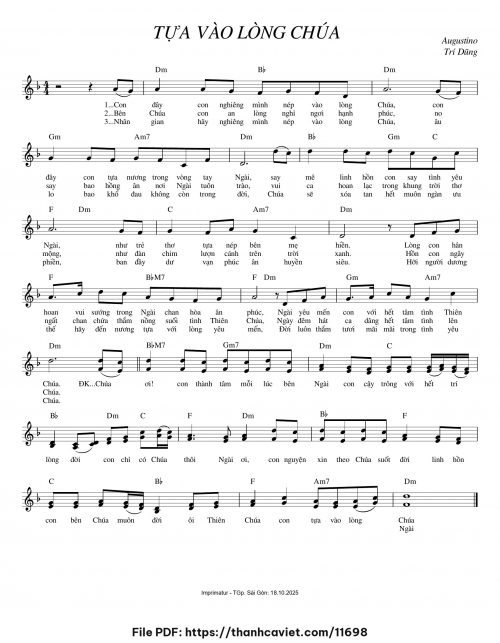 Tựa vào lòng Chúa - Augustino Trí Dũng - trang 1